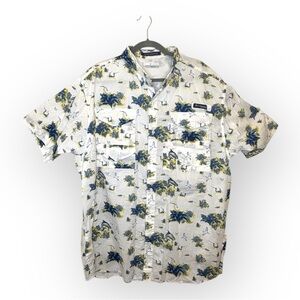 Columbia PFG Super Bonehead Fishing Short Sleeve Button Up Tropical XL